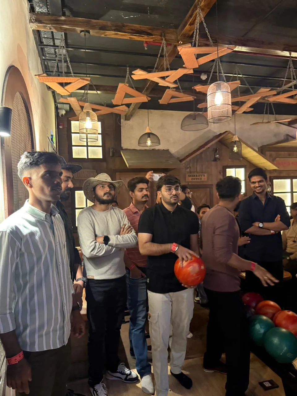 Colleagues laughing between frames