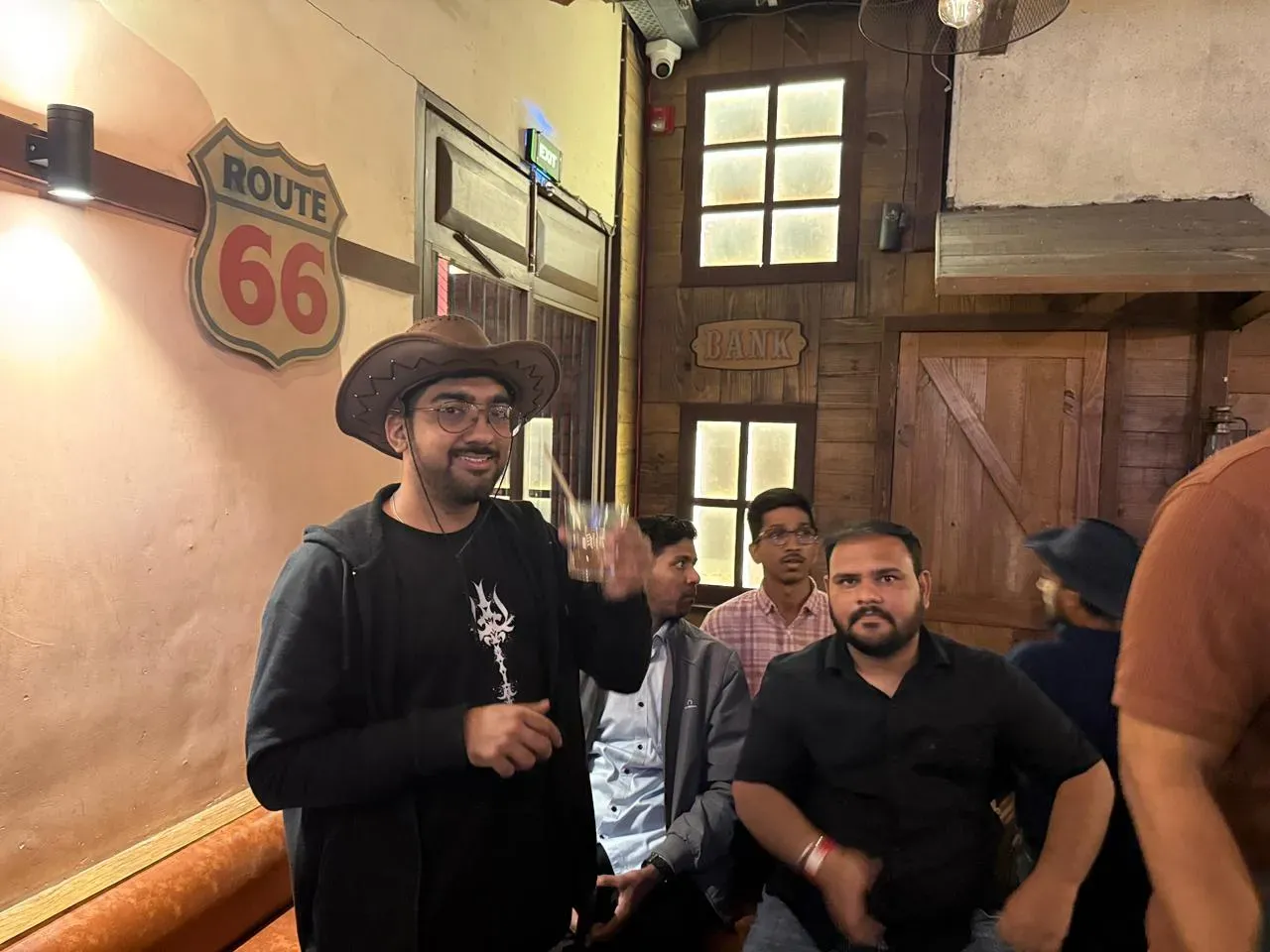 Celebrating a strike at the alley