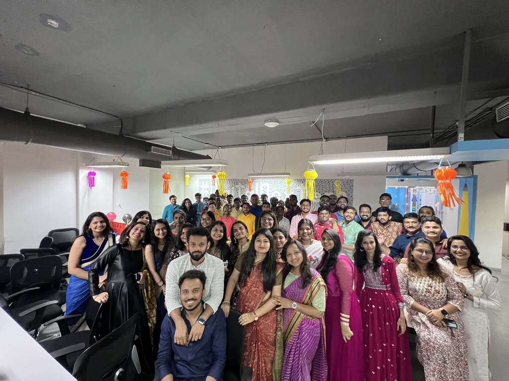 Digimaze team members at a celebration night
