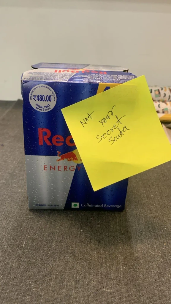Colleague with a festive gift