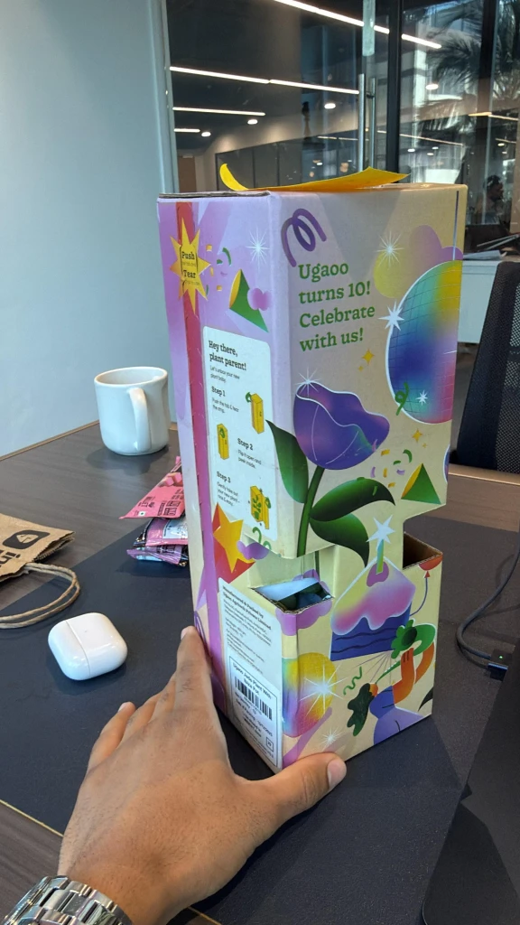 Colleague celebrating a good gift