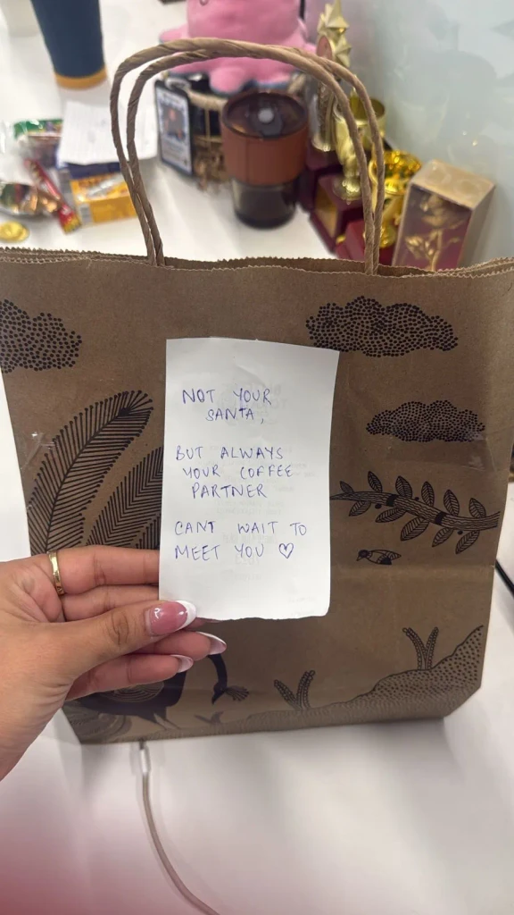 Colleagues during the Secret Santa reveal